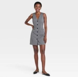 A New Day Gray Pinstripe Vest Dress Sz Large NWT !